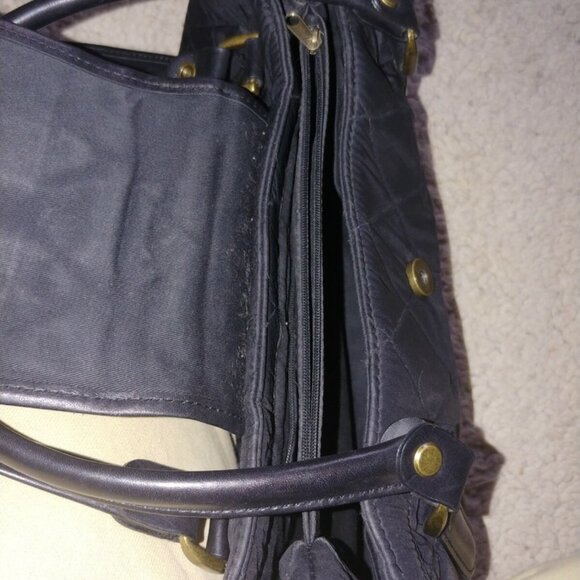 EUC Barbour Purse Bag Leather and Nylon Quilted Tonnes of Pockets - Picture 4 of 10